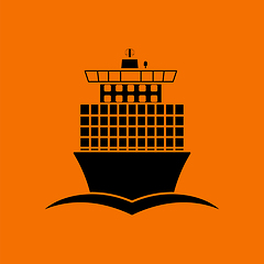 Image showing Container ship icon front view