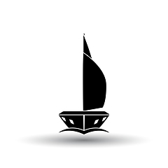 Image showing Sail yacht icon front view