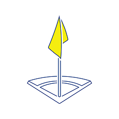 Image showing Icon of football field corner flag 