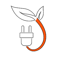 Image showing Electric Plug With Leaves Icon