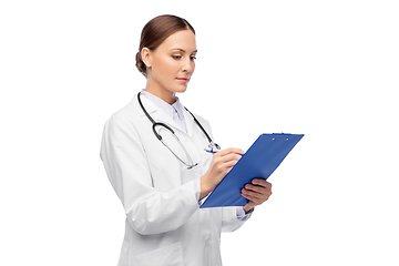 Image showing female doctor with clipboard