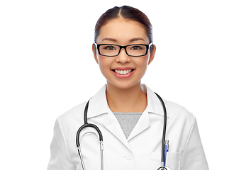 Image showing portrait of happy asian female doctor in glasses