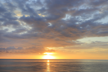 Image showing Amazing sunrise at sea in the morning 