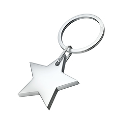 Image showing Silver star keychain