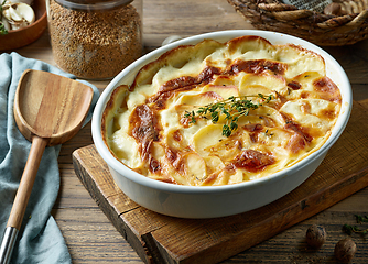 Image showing freshly baked potato gratin