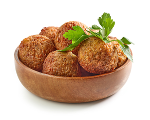 Image showing bowl of fried falafel