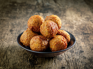Image showing bowl of fried falafel balls
