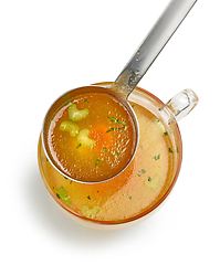 Image showing cup of fresh chicken broth