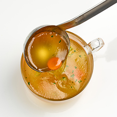 Image showing cup of fresh chicken broth