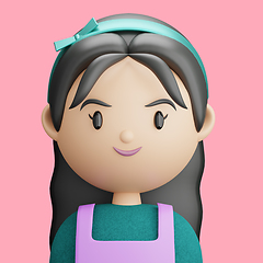 Image showing 3D cartoon avatar of smiling woman