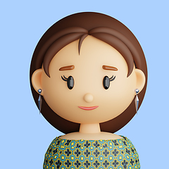 Image showing 3D cartoon avatar of smiling woman