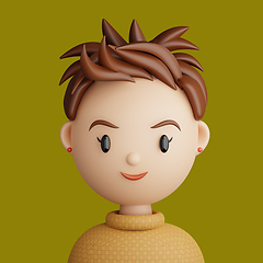 Image showing 3D cartoon avatar of smiling woman