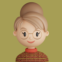 Image showing 3D cartoon avatar of smiling woman