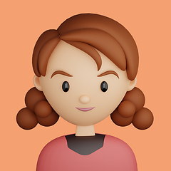 Image showing 3D cartoon avatar of smiling young woman