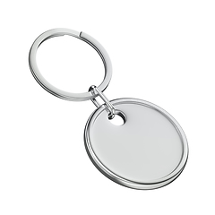 Image showing Round silver keychain