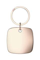 Image showing Square rose gold keychain