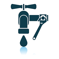 Image showing Icon Of Wrench And Faucet