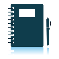 Image showing Exercise Book With Pen Icon