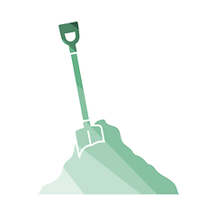 Image showing Icon Of Construction Shovel And Sand