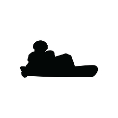 Image showing Snowboarder man silhouette