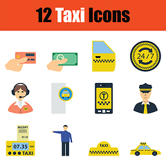 Image showing Set of taxi icons