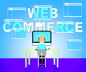 Image showing Web Commerce Shows Online Trade 3d Illustration