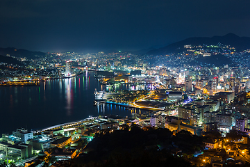 Image showing Nagasaki skyline at night