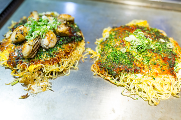 Image showing Japanese Okonomiyaki, Hiroshima famous dishes