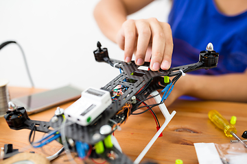 Image showing Building of flying drone 