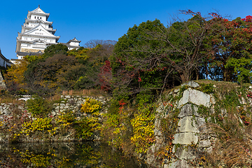 Image showing Traditional Himeji castle with blue sky