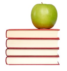 Image showing Books and Apple