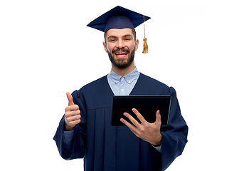 Image showing male graduate student or bachelor with tablet pc