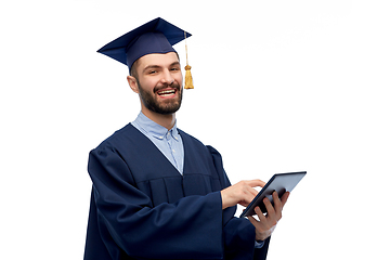 Image showing male graduate student or bachelor with tablet pc