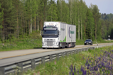 Image showing Volvo Truck Road Transport in the Summer