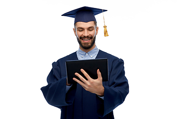 Image showing male graduate student or bachelor with tablet pc