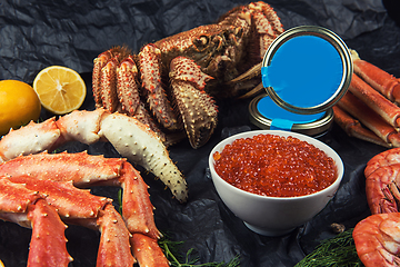 Image showing Set of fresh seafood