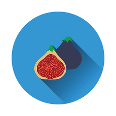 Image showing Flat design icon of Fig fruit