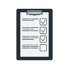 Image showing Flat design icon of Training plan tablet