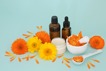 Image showing Calendula Flowers for Natural Skincare Healing Remedy