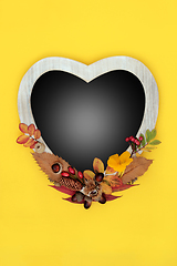 Image showing Floral Autumn and Thanksgiving Heart Frame 