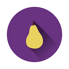 Image showing Flat design icon of Pear