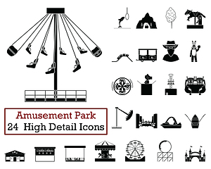 Image showing Set of 24  Amusement Park Icons