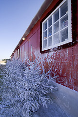 Image showing Red winter house