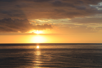 Image showing Amazing sunrise at sea in the morning 