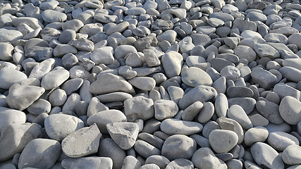 Image showing Nature background from gray sea pebbles