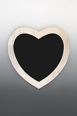 Image showing Heart Shaped Wooden Frame with Chalkboard