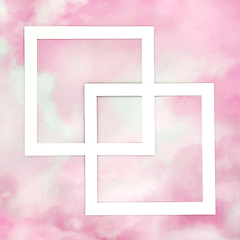 Image showing Abstract Pink Cloud Background Border Frames