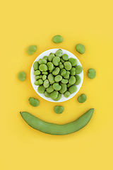 Image showing Broad Beans for Nutritious Health Food Abstract 