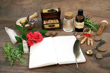 Image showing Love Potion Equipment and Ingredients for Magic Spell