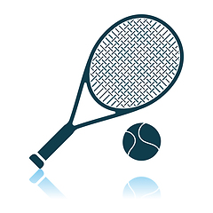 Image showing Tennis Rocket And Ball Icon